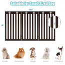 36" Folding Wooden Freestanding Pet Gate Dog Gate with 360° Flexible Hinge-Espresso