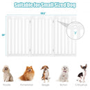 36" Folding Wooden Freestanding Pet Gate Dog Gate with 360° Flexible Hinge-White