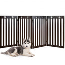 36" Folding Wooden Freestanding Pet Gate  with 360° Hinge-Espresso