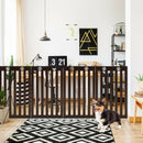 36" Folding Wooden Freestanding Pet Gate  with 360° Hinge-Espresso