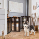 36" Folding Wooden Freestanding Pet Gate  with 360° Hinge-Espresso