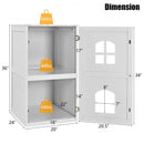 2-Tier Hidden Cat House Enclosure Nightstand-White