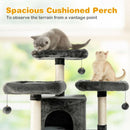 67" Multi-Level Cat Tree with Cozy Perches Kittens Play House-Dark Gray