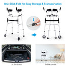 Folding Height Adjustable Walking Frame with Armrest Support