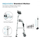 Folding Rehabilitation Auxiliary Standard Walker Aluminum Alloy with Support