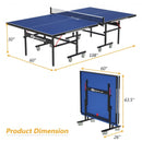 9' x 5' Foldable Table Tennis Table with Quick Clamp Net and Post Set