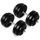 66 lbs Adjustable Cap Gym Weight Dumbbell Set