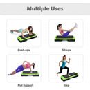 43" Height Adjustable Fitness Aerobic Step with Risers-Green