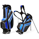 Golf Stand Cart Bag with 6-Way Divider Carry Pockets-Blue