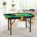 47 Inch Folding Billiard Table with Cues and Brush Chalk -Green
