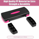 26" Height Adjustable Aerobic Exercise Step Deck with Risers and Non-Slip Surface-Black