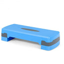 26" Height Adjustable Aerobic Exercise Step Deck with Risers and Non-Slip Surface-Blue