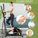 Adjustable Magnetic Elliptical Fitness Trainer with LCD Monitor and Phone Holder