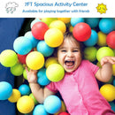 7 Ft Kids Trampoline W- Safety Enclosure Net-Blue