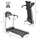 Compact Electric Folding Running and Fitness Treadmill with LED Display-Black
