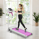 Compact Electric Folding Running and Fitness Treadmill with LED Display-Pink