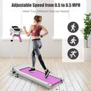 Compact Electric Folding Running and Fitness Treadmill with LED Display-Pink