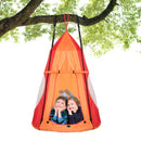 2-in-1 40 Inch Kids Hanging Chair Detachable Swing Tent Set-Orange