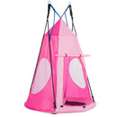 2-in-1 40 Inch Kids Hanging Chair Detachable Swing Tent Set-Pink