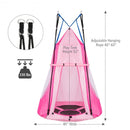 2-in-1 40 Inch Kids Hanging Chair Detachable Swing Tent Set-Pink