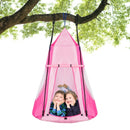 2-in-1 40 Inch Kids Hanging Chair Detachable Swing Tent Set-Pink