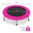 38" Rebounder Trampoline with Padding and Springs for Adults and Kids-Pink