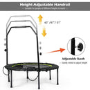 40 Inch Foldable Fitness Rebounder with Resistance Bands Adjustable Home-Green