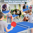 60 Inches Portable Tennis Ping Pong Folding Table with Accessories-Blue