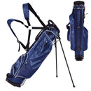 Golf Stand Cart Bag w- 4 Way Divider Carry Organizer Pockets-Blue