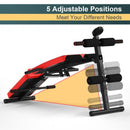 Multi-Functional Foldable Weight Bench Adjustable Sit-up Board with Monitor-Red