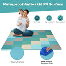 58'' Toddler Foam Play Mat Baby Folding Activity Floor Mat for Home and Daycare School-Light Blue