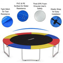 10FT Waterproof Safety Trampoline  Bounce Frame Spring Cover-Multicolor