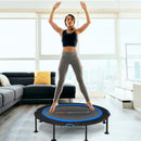 47" Folding Trampoline Fitness Exercise Rebound with Safety Pad Kids and Adults-Blue