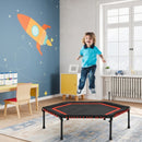 50" Hexagonal Fitness Trampoline Exercise Rebounder with Pad-Red