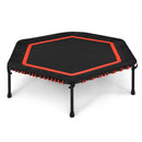 50" Hexagonal Fitness Trampoline Exercise Rebounder with Pad-Red