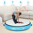 40" Inflatable Round Gymnastic Mat Tumbling Floor Mat with Electric Pump-Blue