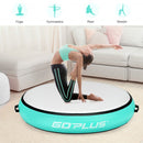 40" Inflatable Round Gymnastic Mat Tumbling Floor Mat with Electric Pump-Green