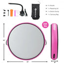 40" Inflatable Round Gymnastic Mat Tumbling Floor Mat with Electric Pump-Pink