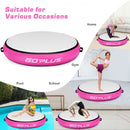 40" Inflatable Round Gymnastic Mat Tumbling Floor Mat with Electric Pump-Pink