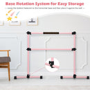 4 Ft Portable Freestanding Stable Construction Pilates Ballet Barre with Double Dance Bar-Pink