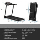 2.25HP Electric Folding Treadmill with HD LED Display and APP Control Speaker