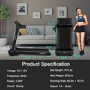 3HP Folding Electric Treadmill Running Machine-Purple