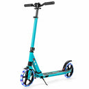 Aluminum Folding Kick Scooter with LED Wheels for Adults and Kids-Green