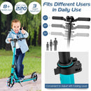 Aluminum Folding Kick Scooter with LED Wheels for Adults and Kids-Green