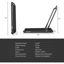 2-in-1 Folding Treadmill with Remote Control and LED Display-Black
