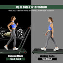2-in-1 Folding Treadmill with Remote Control and LED Display-Green