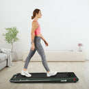 2-in-1 Folding Treadmill with Remote Control and LED Display-Green