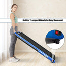 2-in-1 Folding Treadmill with Remote Control and LED Display-Blue