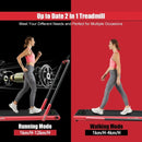 2-in-1 Folding Treadmill with Remote Control and LED Display-Red