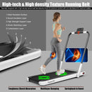 2-in-1 Folding Treadmill with Remote Control and LED Display-White